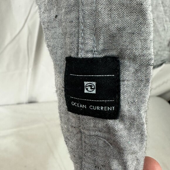 Ocean Current Mens Short Sleeve Button-Up Shirt Size XL Gray Cotton - Picture 3 of 7